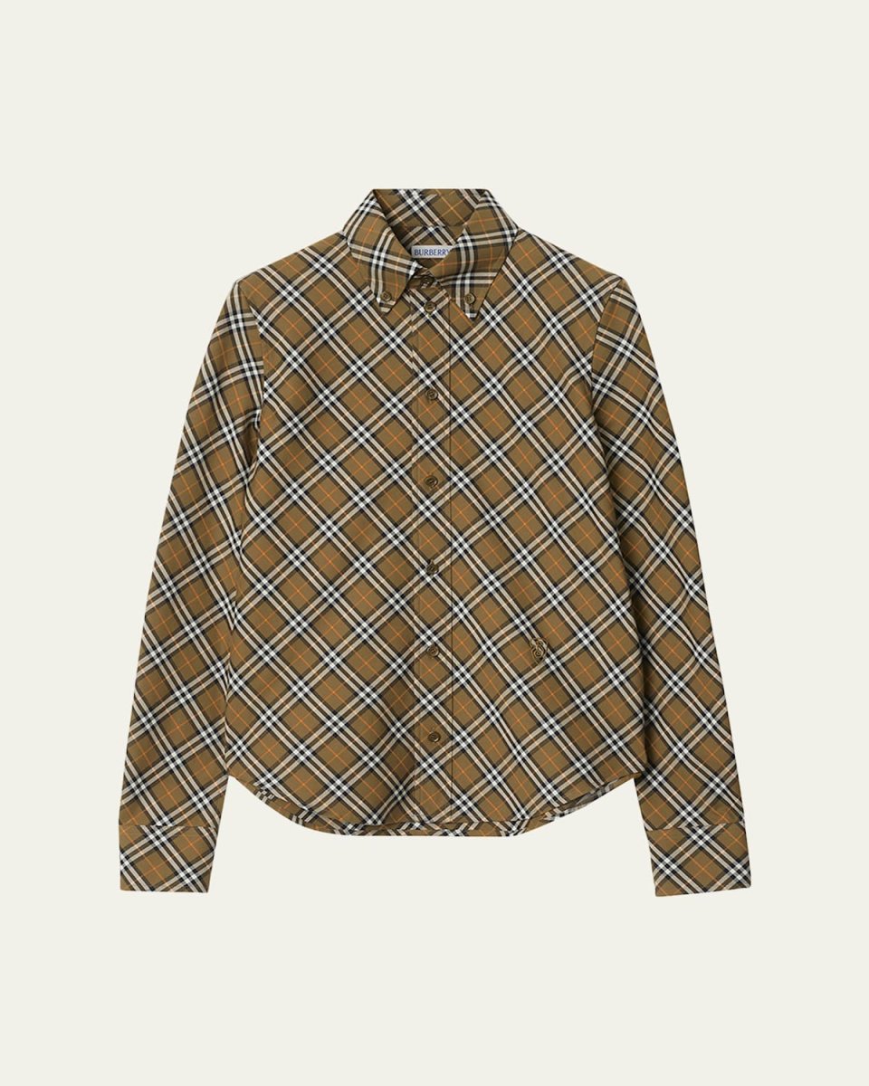 Shrunken Check Button-Down Shirt